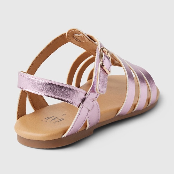 Toddler Girls Purple Metallic Strappy Sandal - Picture 7 of 8